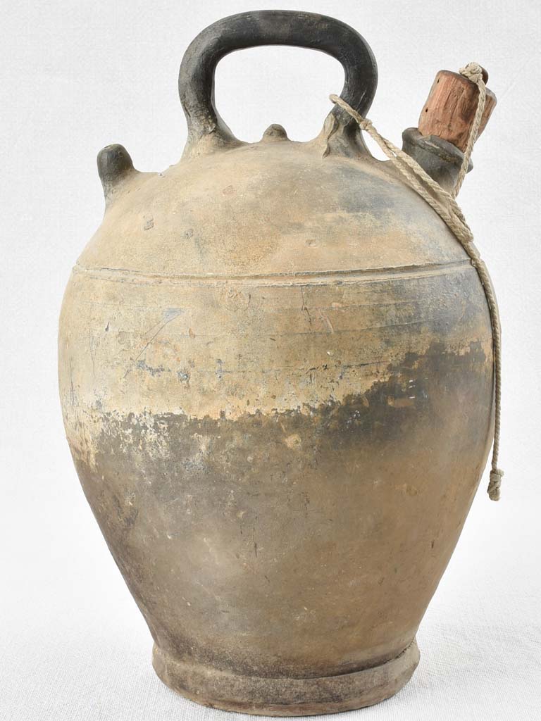 Rustic Spanish Antique Wooden Water Pitcher