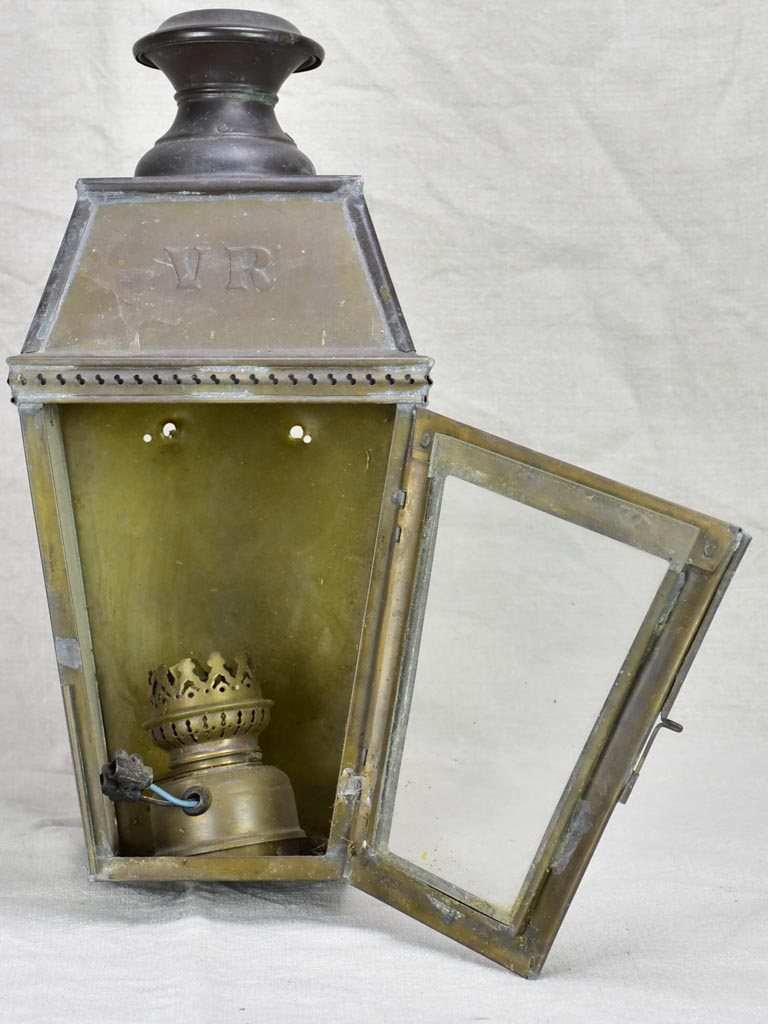 19th Century French wall lantern with VR monogram 16½"
