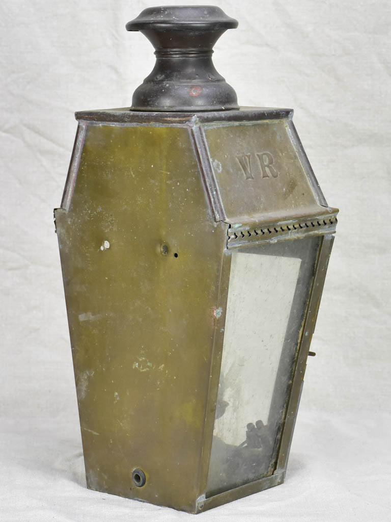 19th Century French wall lantern with VR monogram 16½"