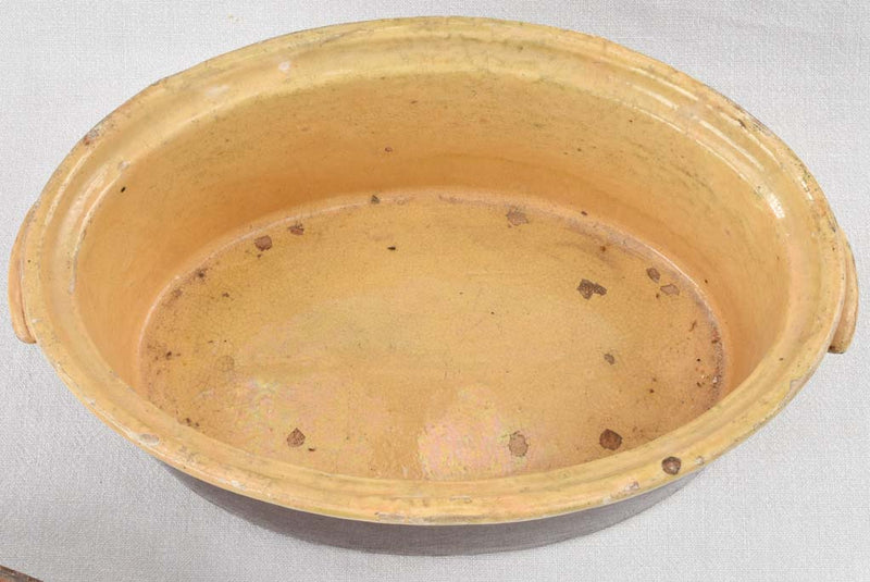 Provincial terracotta tureen with brown glaze