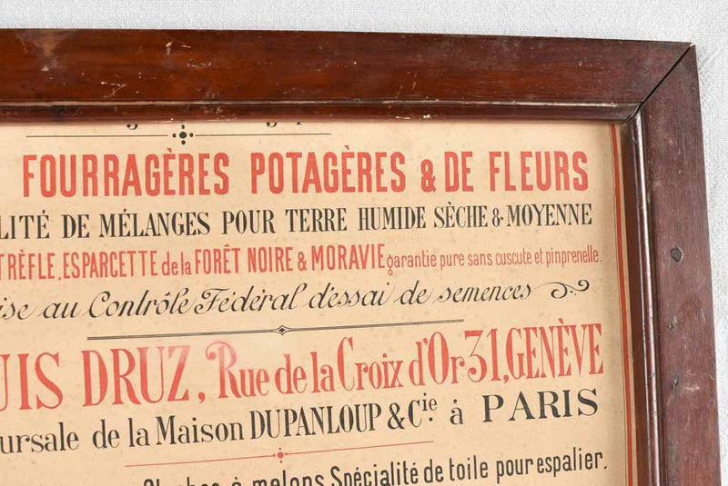Walnut Framed French Advertising Sign