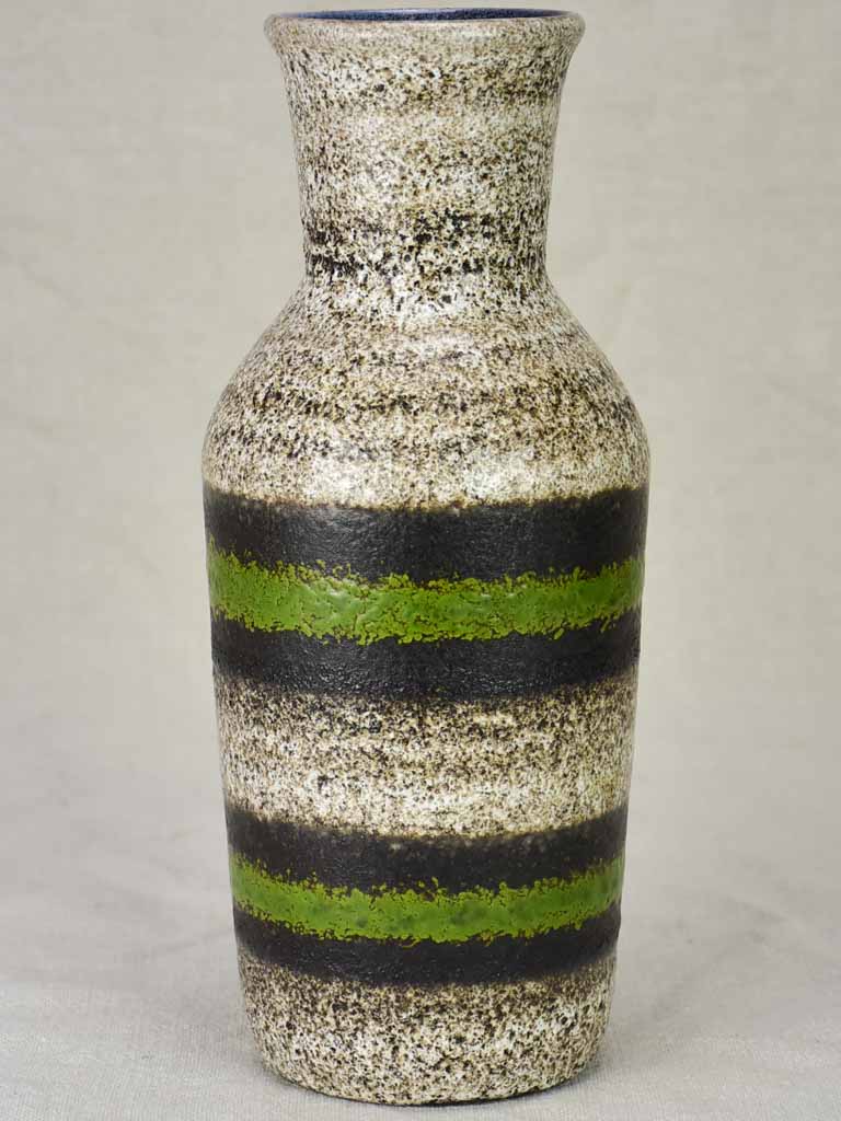 Modern vase - brown, green and black speckled 11¾"