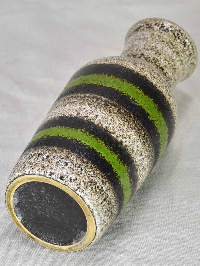 Modern vase - brown, green and black speckled 11¾"