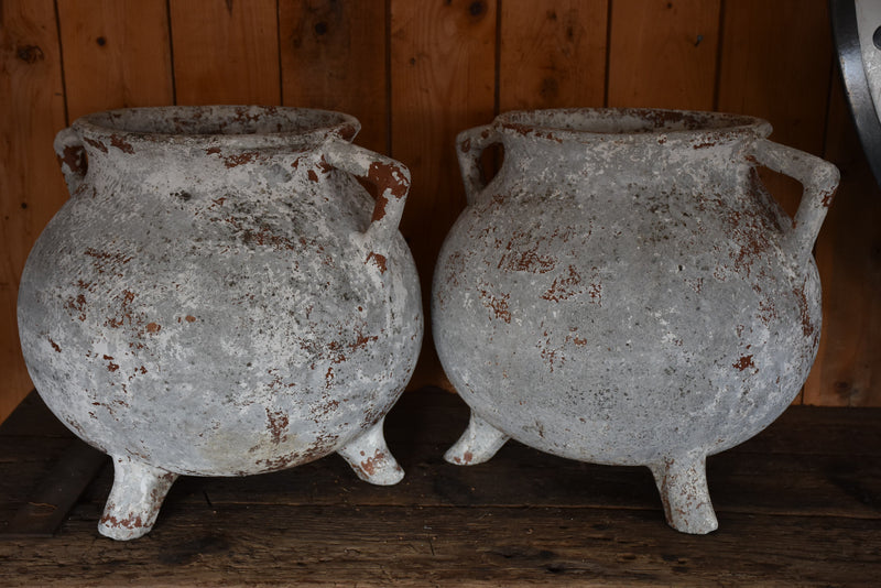 Pair of large French garden urns – marmites