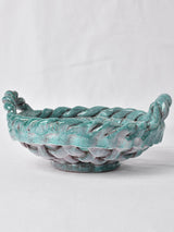 1960s French ceramic turquoise fruit bowl