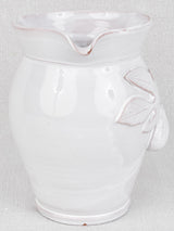 Unique artisan-made terracotta fig motif pitcher