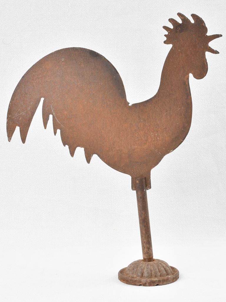 Vintage French metal weathervane rooster 17"