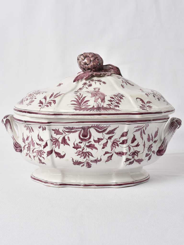 Handicraft Ceramic Tureen with Pipers