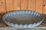 Large French zinc dish with rippled edge