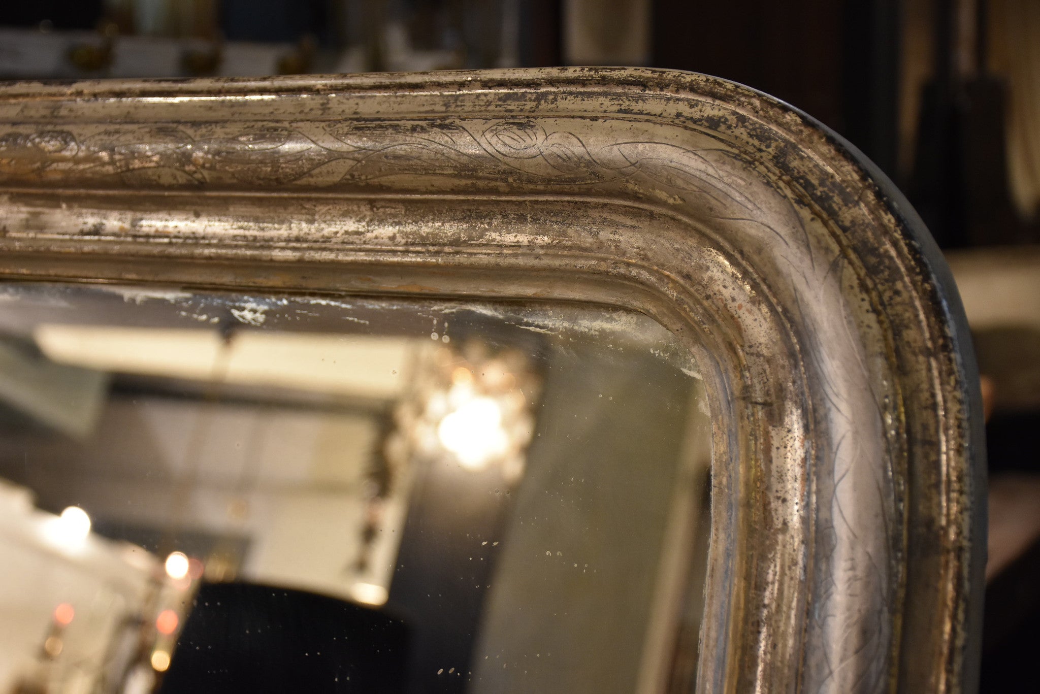Silver frame Louis Philippe mirror – 19th century