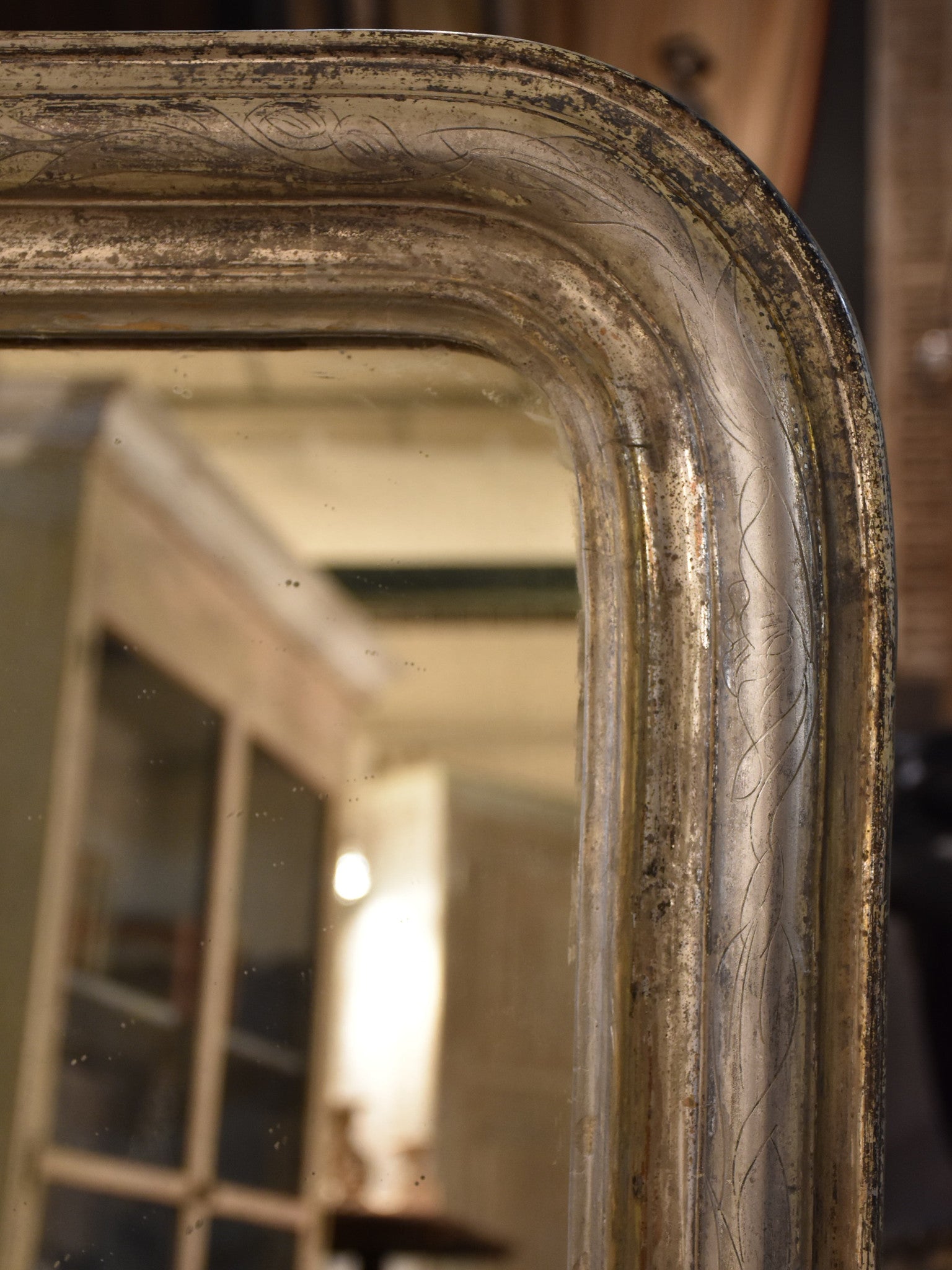 Silver frame Louis Philippe mirror – 19th century
