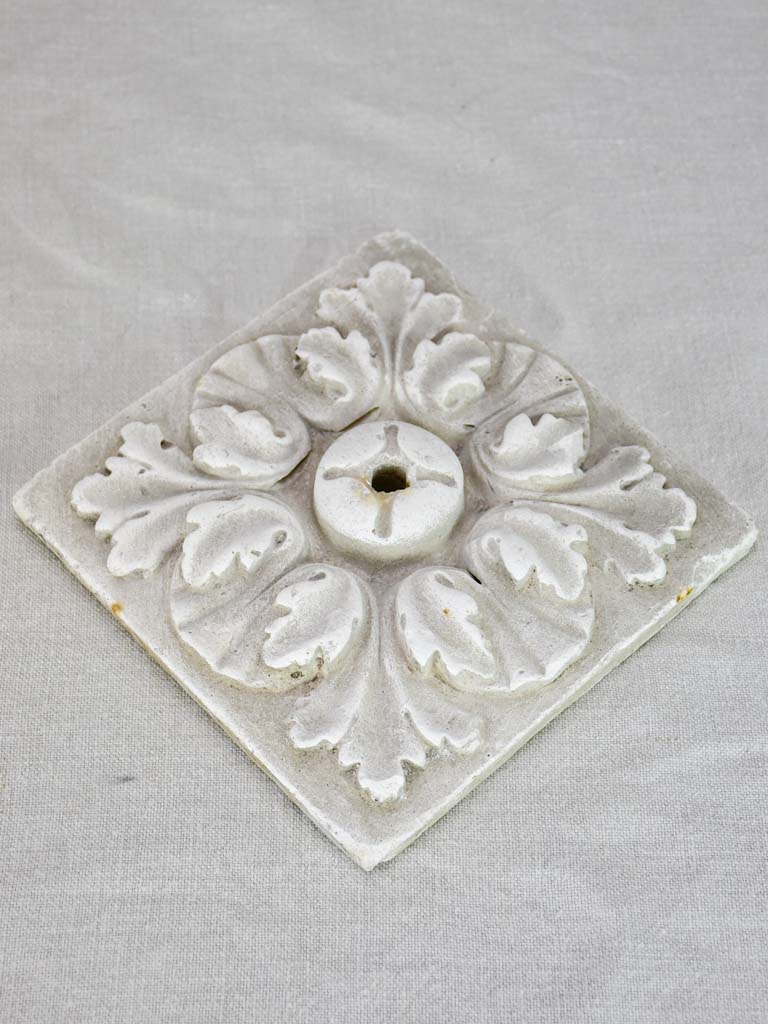 Salvaged antique French plaster mold - square 8"