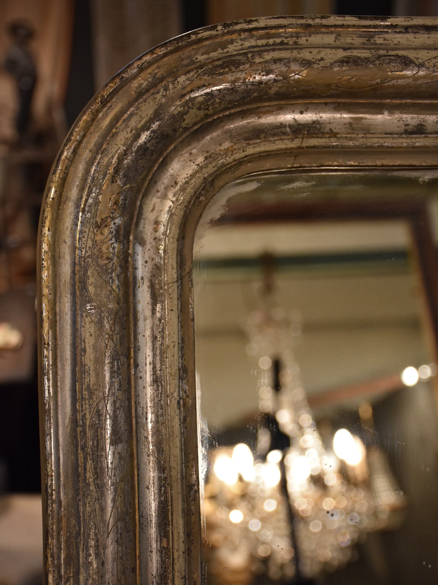 Silver frame Louis Philippe mirror – 19th century