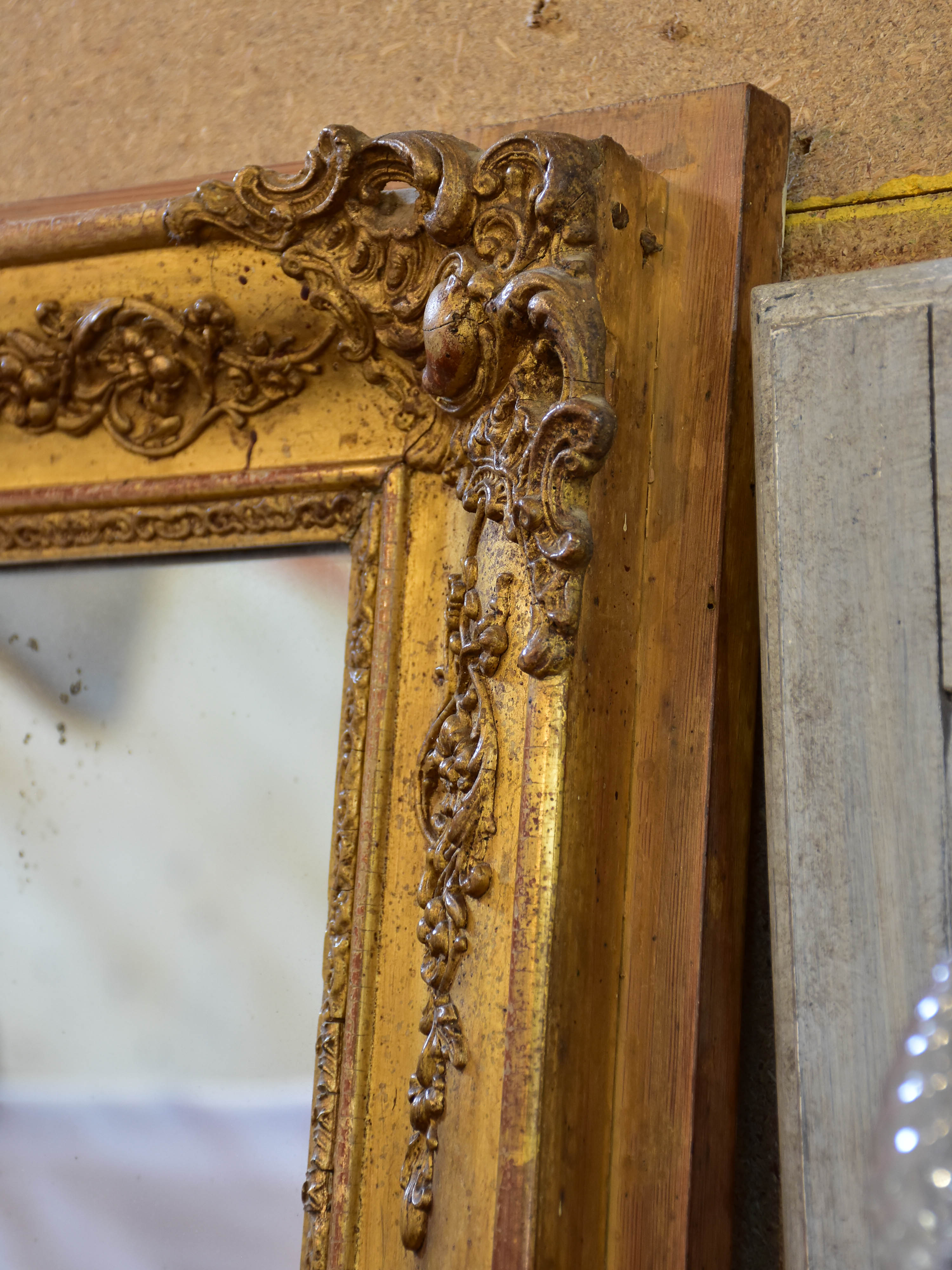 Antique French Louis XVI mirror with gilded frame 27 ½'' x 35”