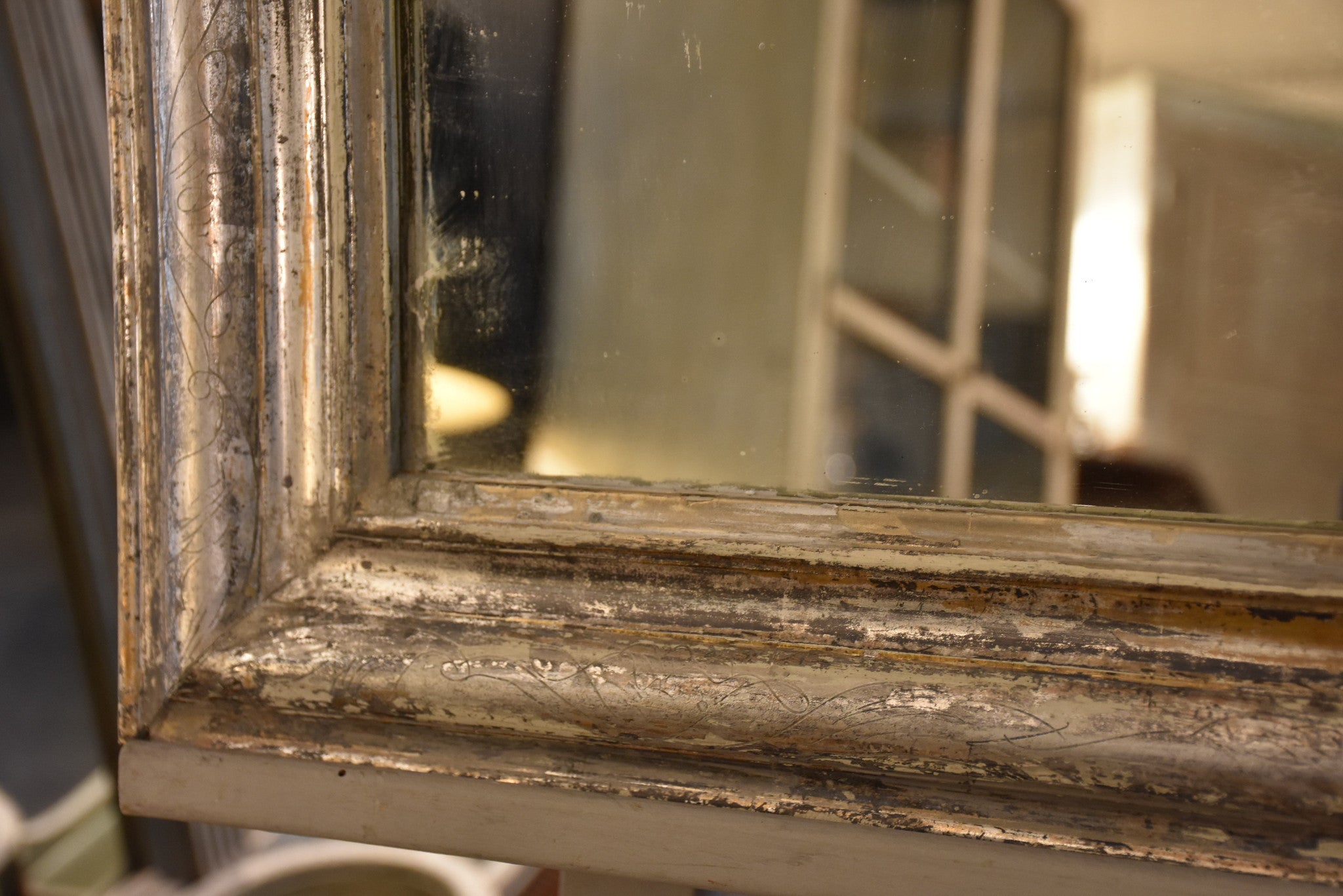 Silver frame Louis Philippe mirror – 19th century