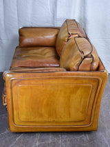 Vintage Roche Bobois leather two seat sofa