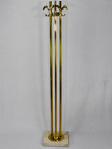 1970's coat rack - brass with travertine base 65¾"