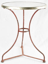 Antique bistro table with marble top & wrought iron base