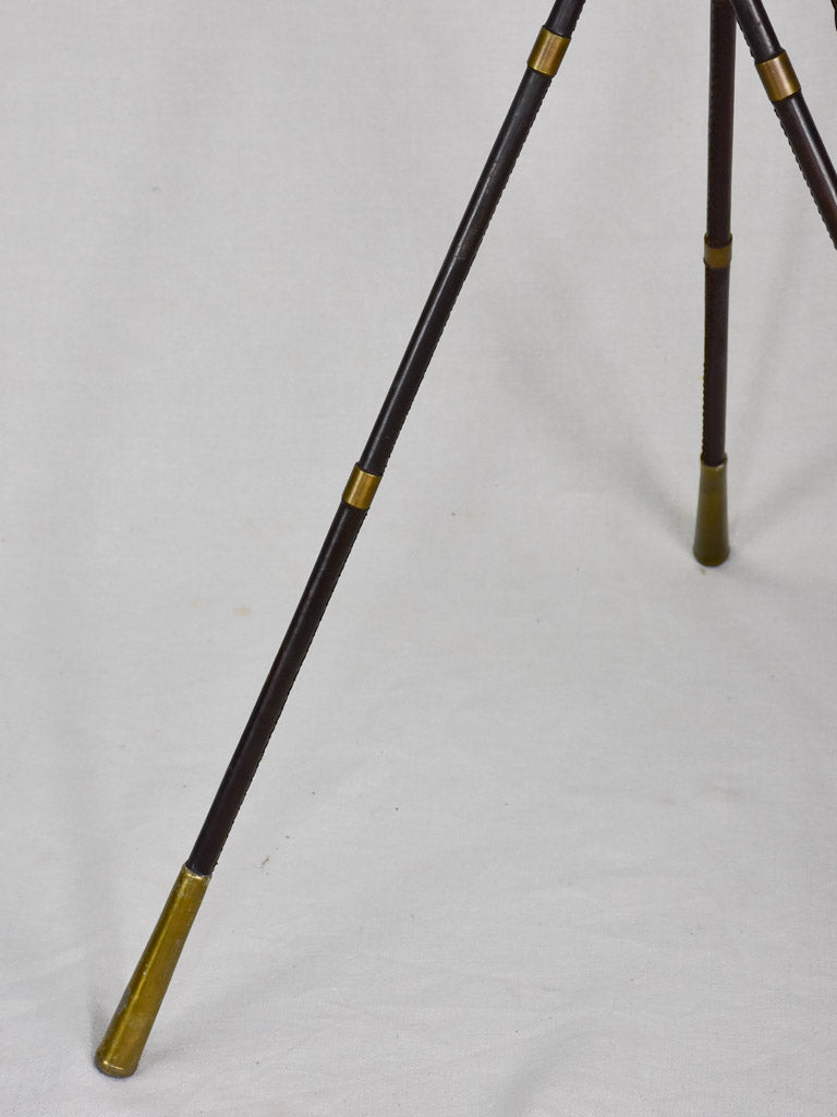 1970's golf club floor lamp - leather, brass, wood