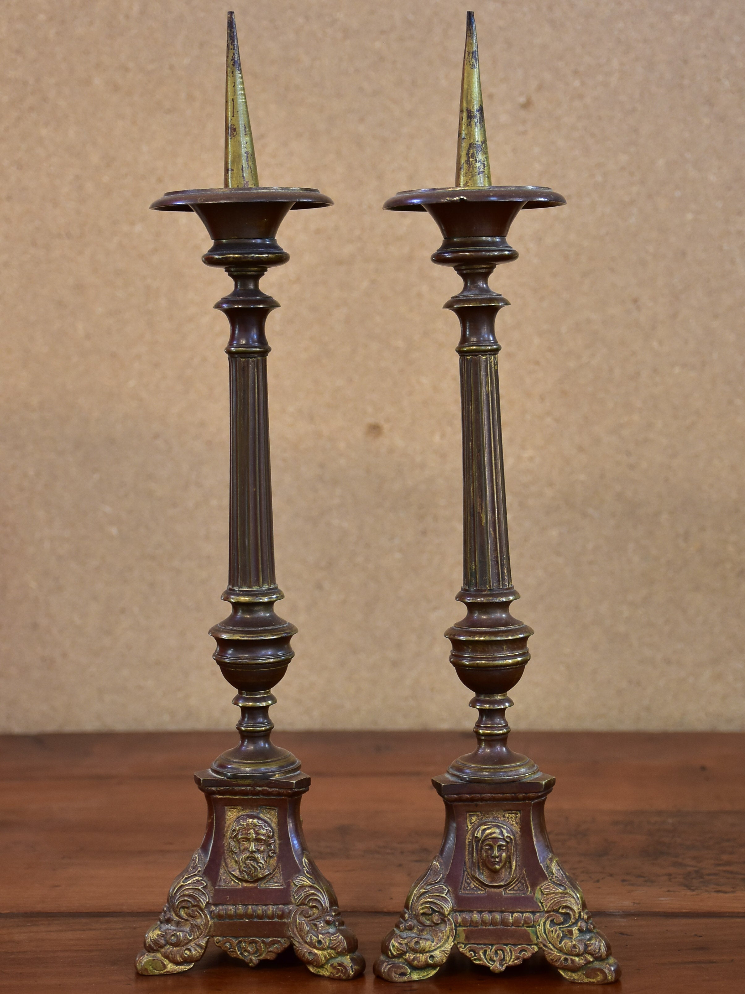 Pair of 19th century French church candlesticks