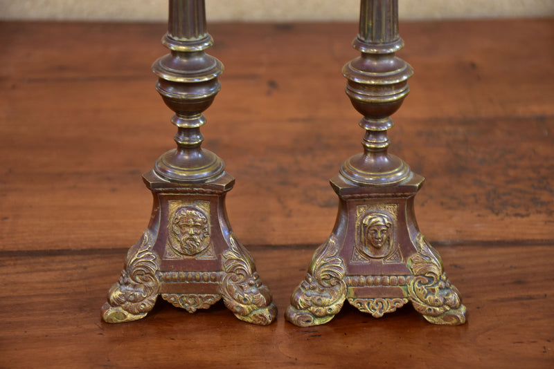 Pair of 19th century French church candlesticks
