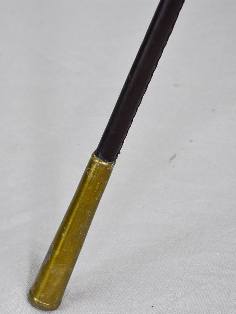1970's golf club floor lamp - leather, brass, wood