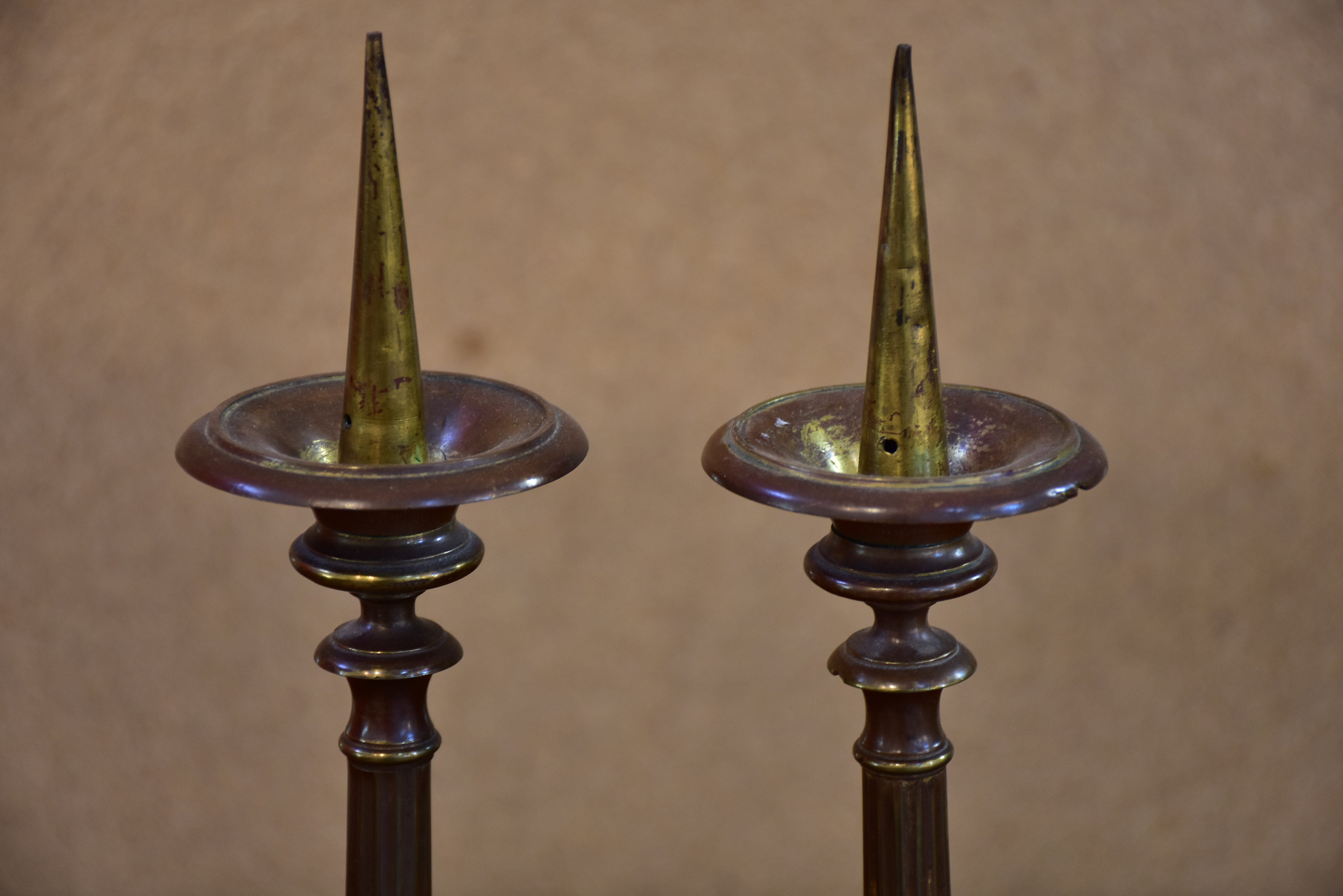 Pair of 19th century French church candlesticks