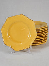 Collection of 12 octagonal plates with yellow ocher glaze 9½"
