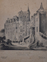 19th century French etching - Chateau Nantes 9 ¾'' x 12”