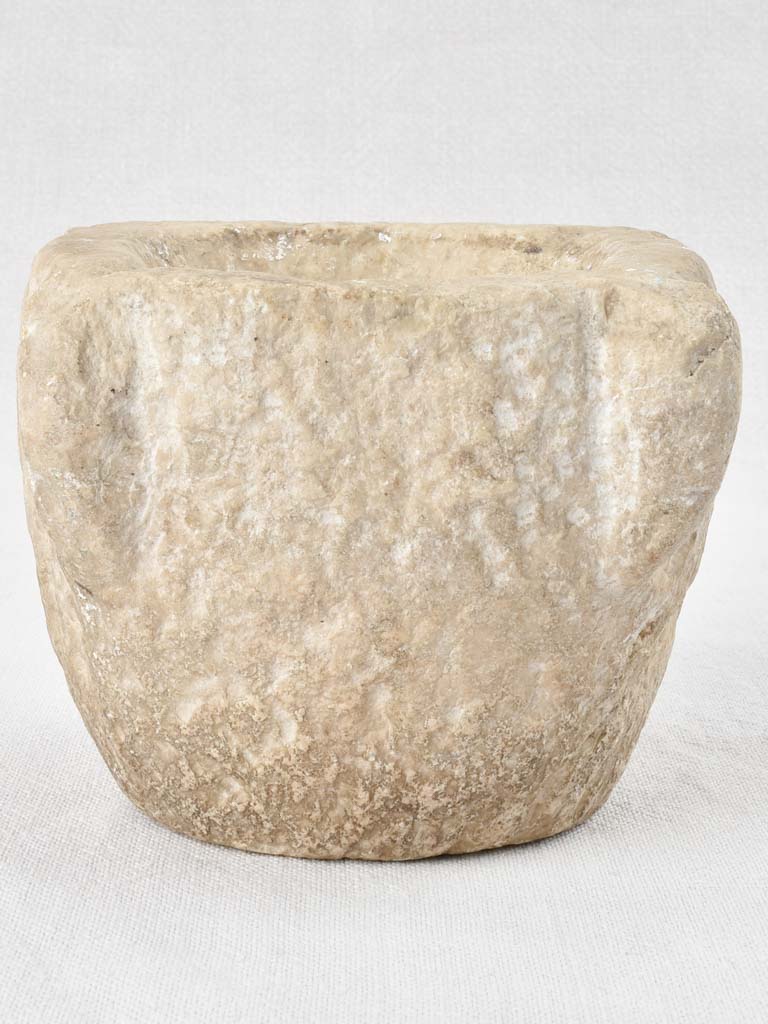 Sturdy Hand-Carved Marble Mortar Antique
