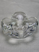 Mid century French Daume glass ashtray 6" flower