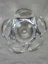 Mid century French Daume glass ashtray 6" flower