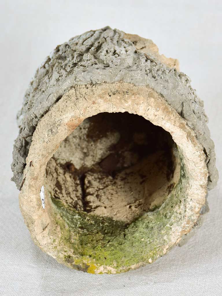 Small faux bois flower pot 1940s. 6¾"