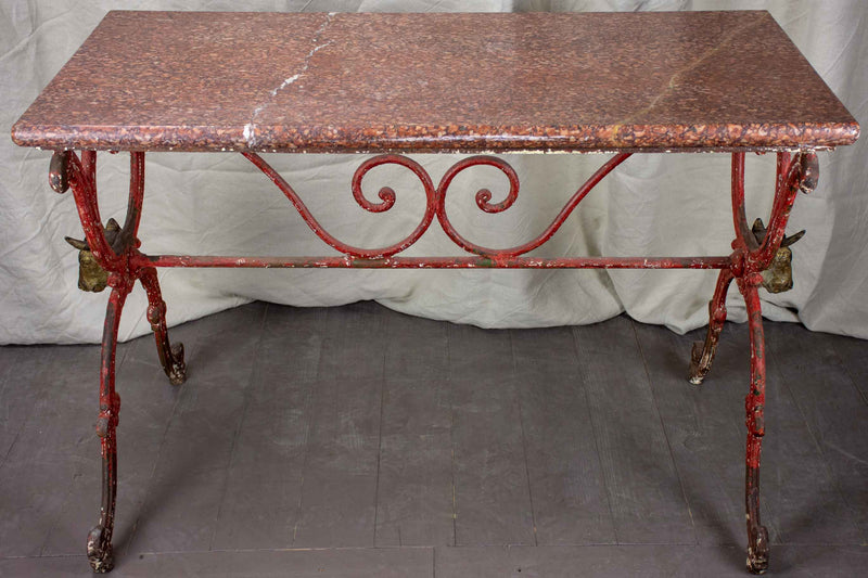 Antique French marble butcher's table