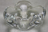 Mid century French Daume glass ashtray 6" flower