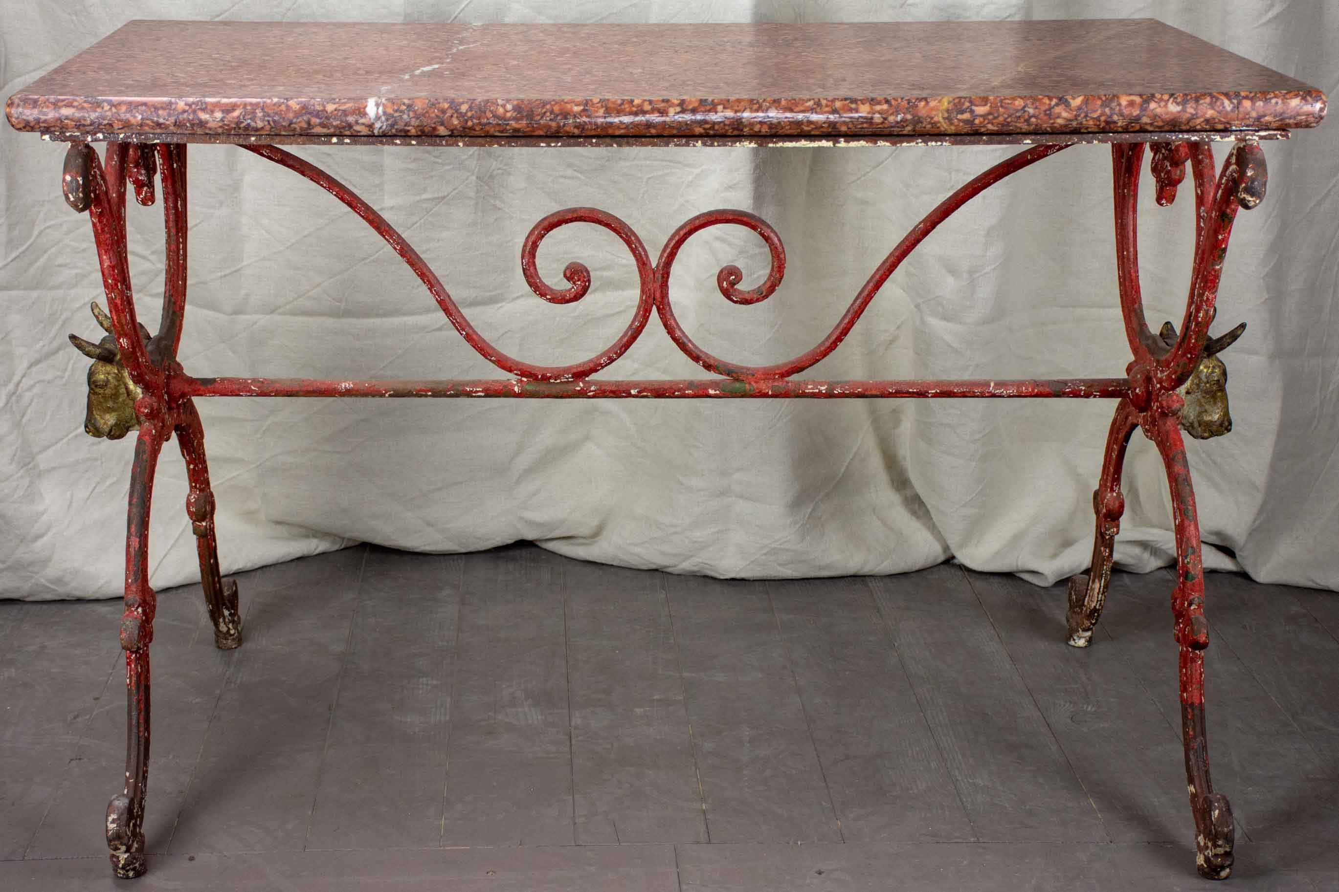 Antique French marble butcher's table