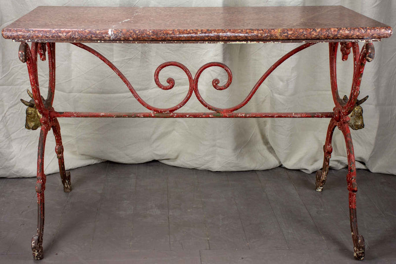 Antique French marble butcher's table