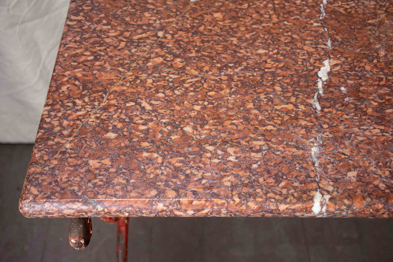 Antique French marble butcher's table