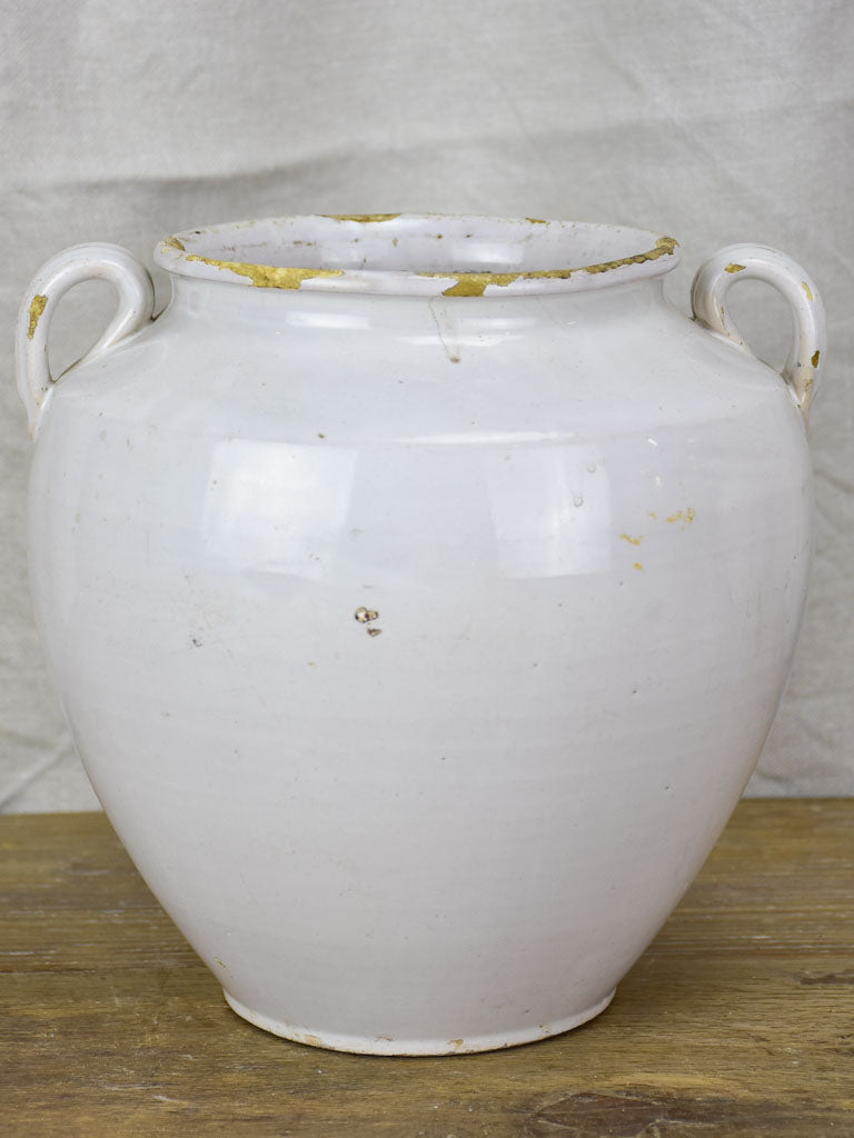 Antique French pot - white 8¾"