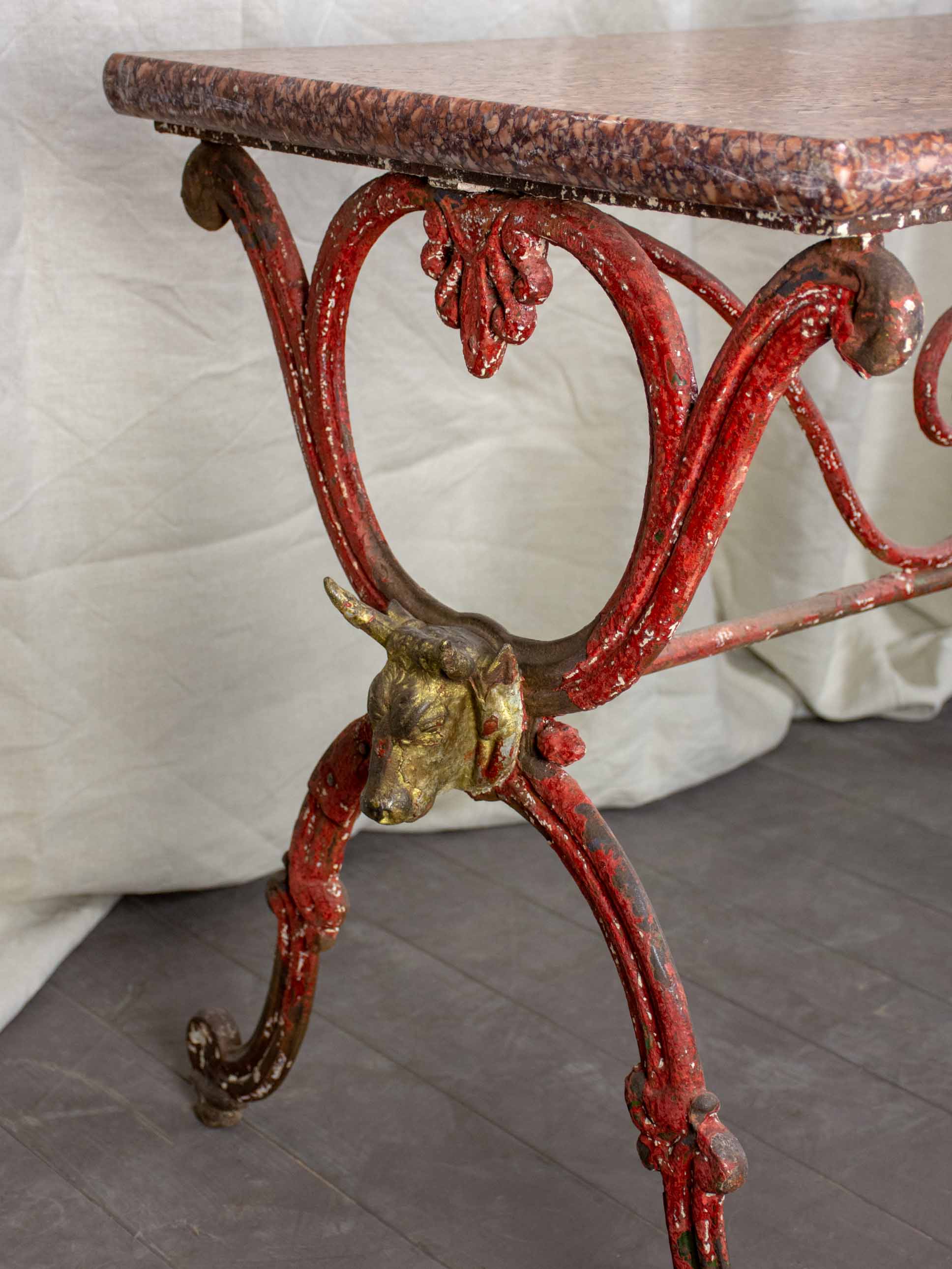 Antique French marble butcher's table