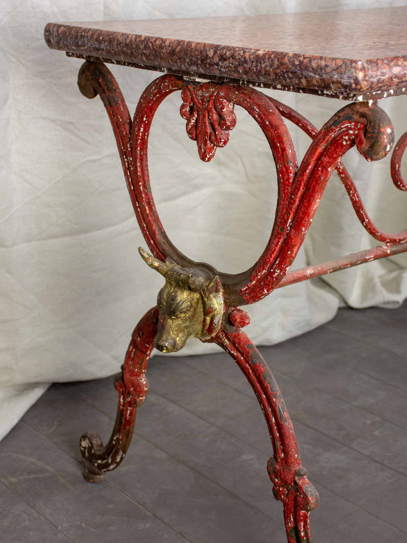 Antique French marble butcher's table
