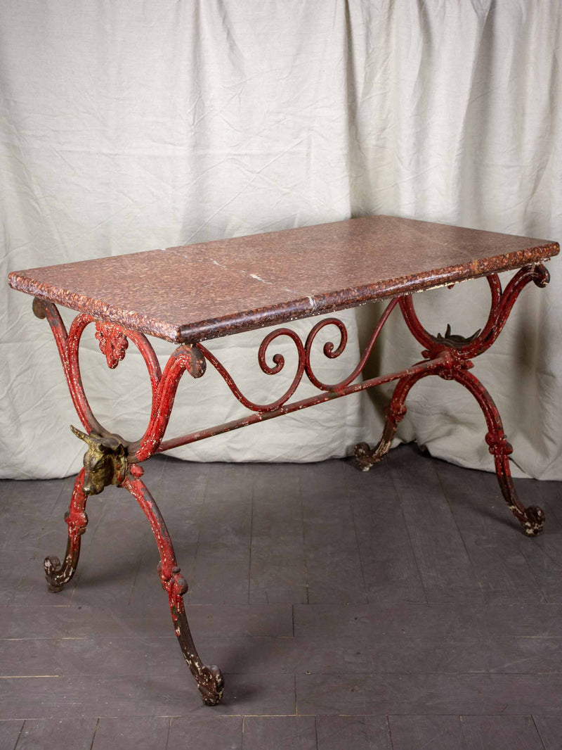 Antique French marble butcher's table