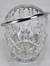 Weighty glass ice bucket with strainer