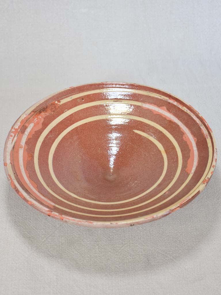 Antique clay omelette plate 11¾"