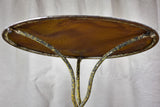 Antique French round garden table with twisted base