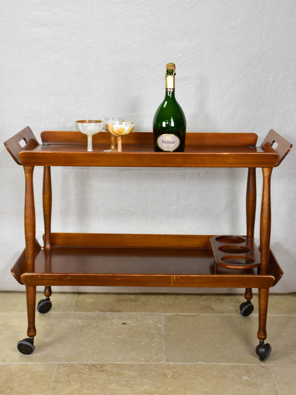 Classic retro-style wooden bar cart