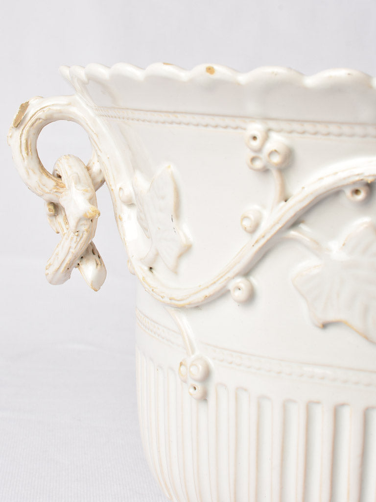 Ceramic Tessier Cachepot with Twisted Details