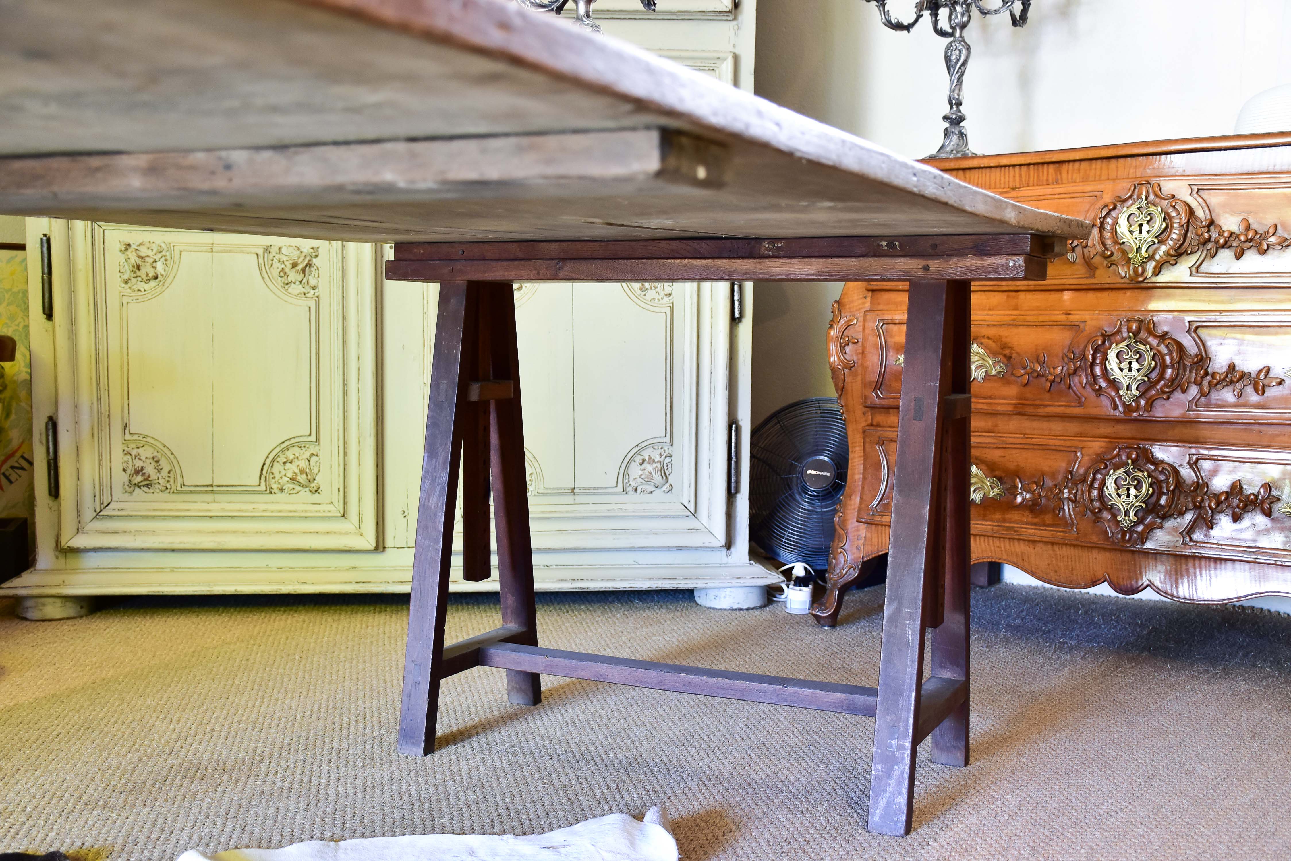 Large French trestle table