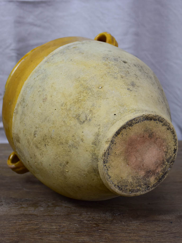 Large French confit pot with ochre glaze 11½"