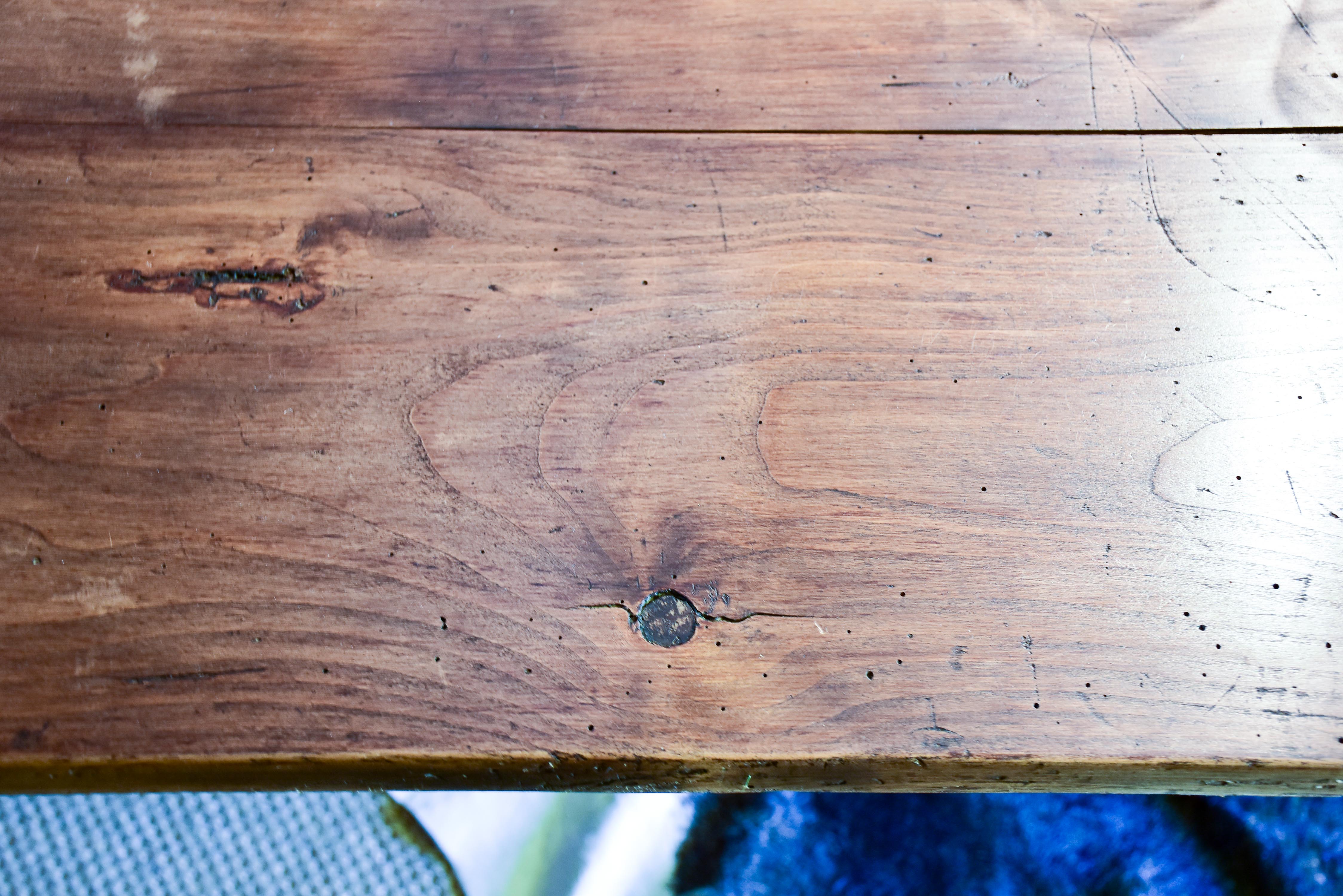 Large French trestle table